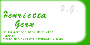 henrietta germ business card